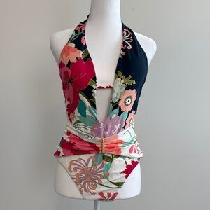 Floral Halter Neck Women Top